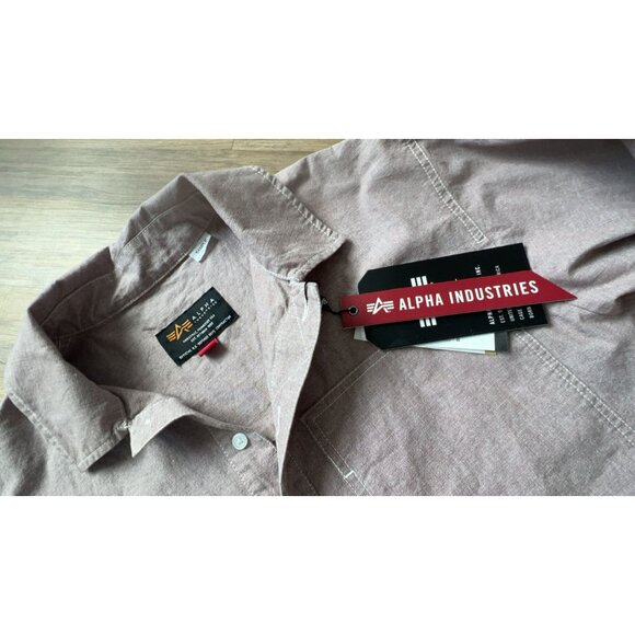 Men's Alpha Industries Pullover Long Sleeve Dusty Purple Size S - Picture 3 of 10